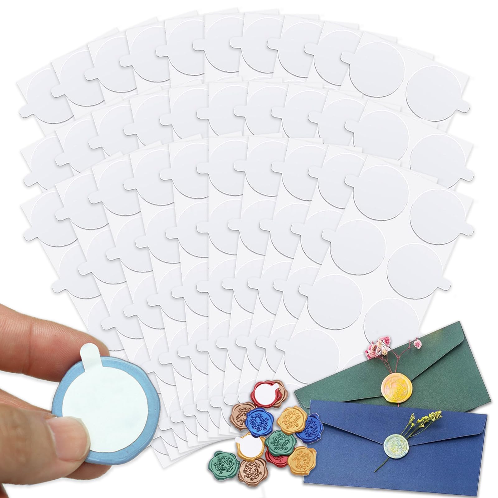 Wax Seal Stickers, Adhesive Dots for Wax Seal 300pcs Adhesive Wax Seal Sticker 1inch Adhesive Wax Seal Backing for Wax Sealing DIY Craft Sticky Tack Putty for Wax Seal Stickers Craft Adhesive Waxing