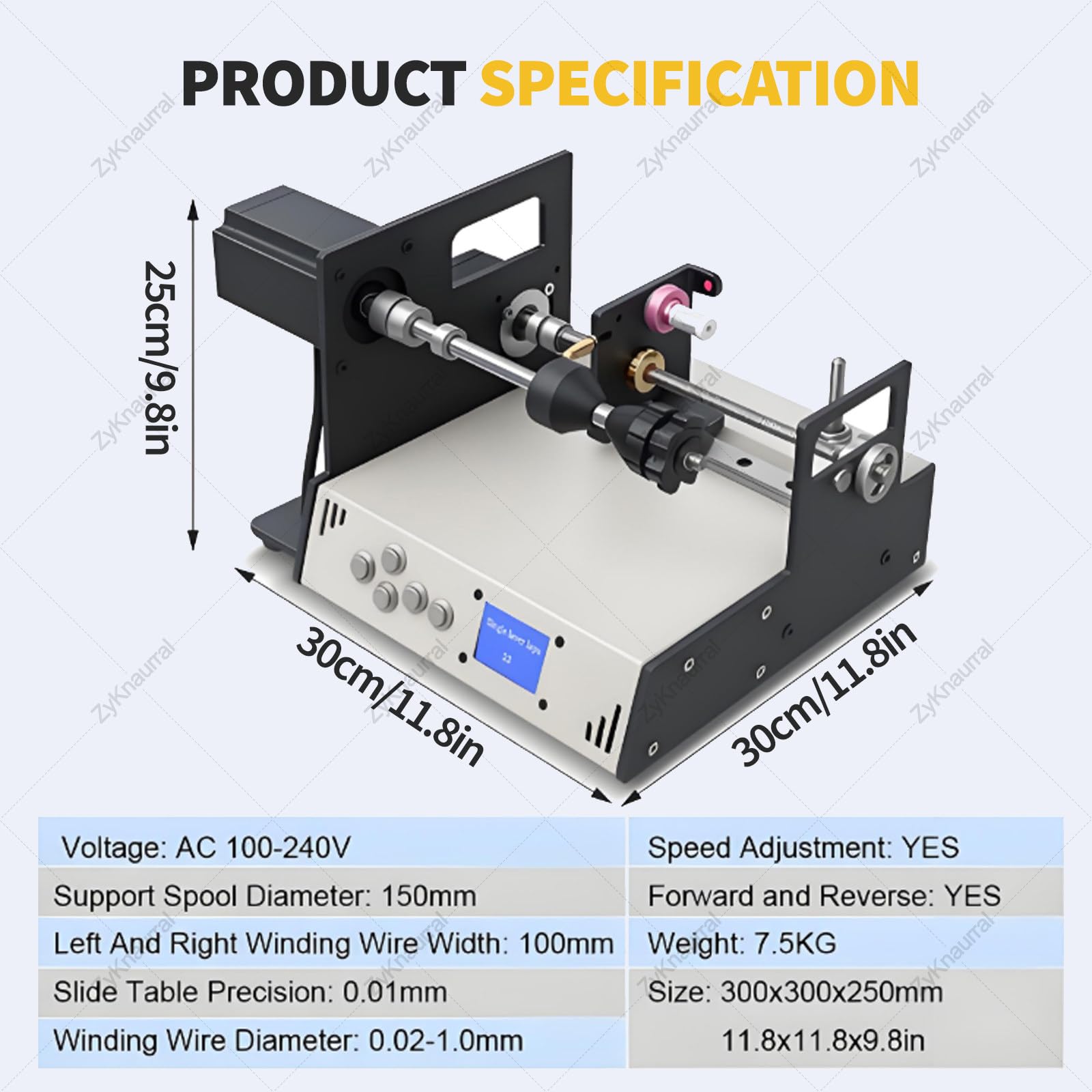 Máquina automática de bobinado de bobina con pantalla LCD para aplicaciones industriales de alambre y rosca de metal