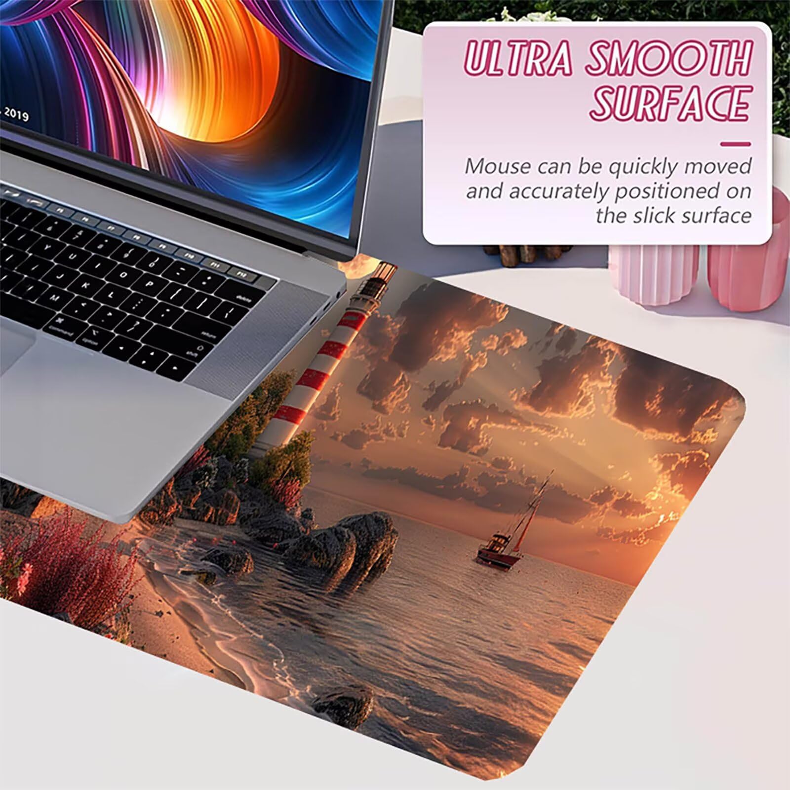 Tappetino Mouse XXL 1500 x 800 mm, Tappetino Mouse Spiaggia, Gaming Mousepad Migliorare la Velocità e la Precisione, Mouse Pad con Base in Gomma Antiscivolo, Ufficio Accessori Gaming, Verde Y-5483