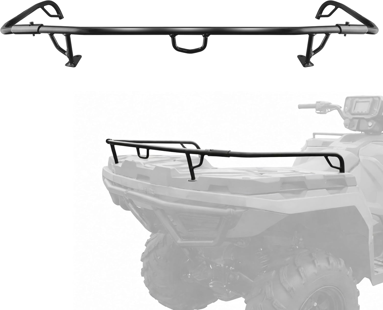 Rear Cargo Rack Extender for Polaris Sportsman 450 570 2021–2025, Heavy Duty Steel ATV Rear Rack Extension with Tie-Down Points, Easy Bolt-On Cargo Carrier Accessories