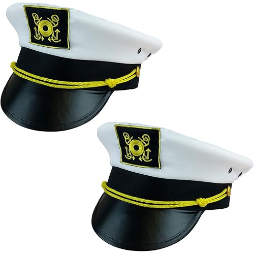 Funny Party Hats Captain Hats - Yacht Captain Hat - Bachelor, Bachelorette Nautical Theme - Cruise Ship Hats
