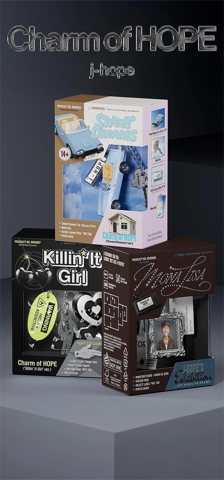 BTS J-HOPE ‘CHARM OF HOPE’ Album 3 Ver Set. / NFC+Key-Ring+2 Photo Card+Guide+GIFT