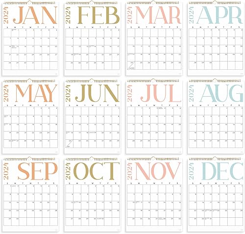 Miniatura 4 de S&O - Calendario de pared vertical moderno de enero de 2024 a junio de 2025, calendario mensual arrancable, calendario académico de pared de 18
