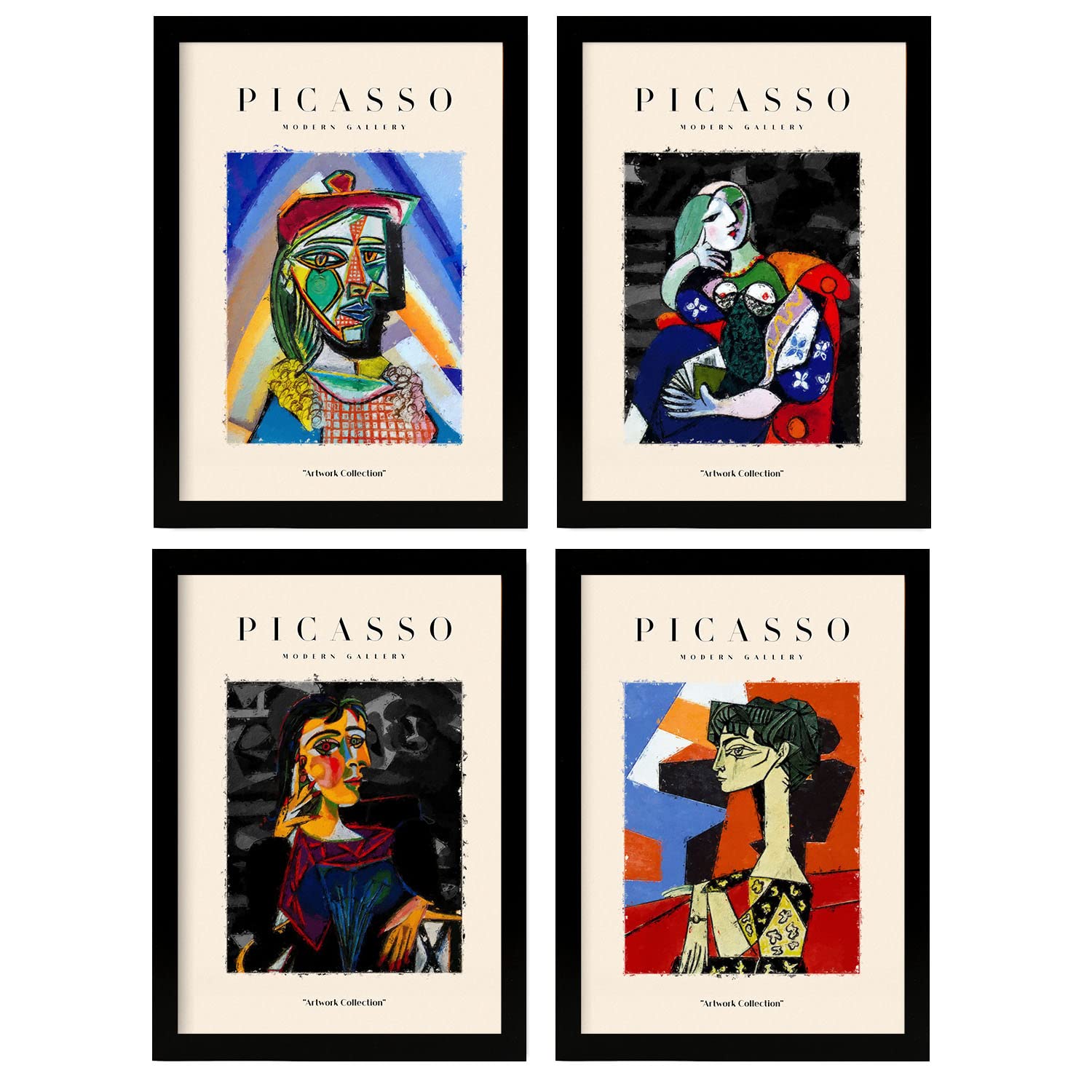 Nacnic Grief Set Of 4 Picasso Collection Of Aesthetic Wall Art Prints For Bedroom Or Living Room Design. Sizes A4. No Frames.