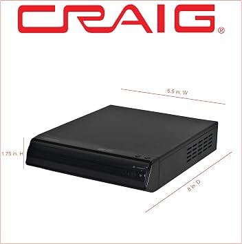 Craig Compact DVD/JPEG/CD-R/CD-RW/CD Player with Remote (CVD512a), NO HDMI Connection