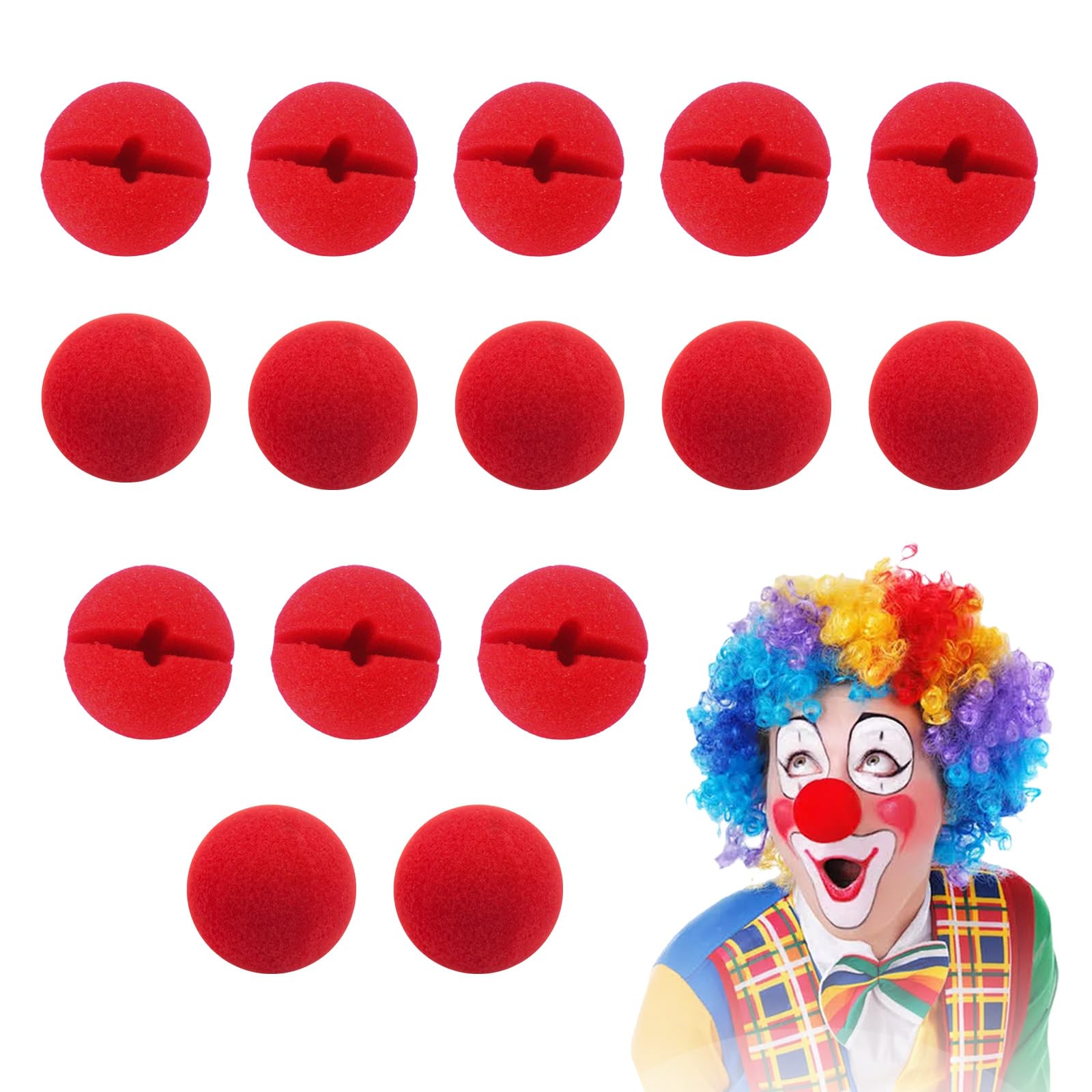 15 PCS Red Clown Noses Foam Circus Costume Noses for Halloween Christmas Parties Festivals Dress Up Pranks Gags Jokes 2 Inch