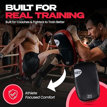 Green Hill Arm Pad Kickboxing Punch Training Pad - Punching Mitts for Boxing, MMA, Muay Thai, Karate, and Taekwondo - EVA Foam Strike Shield with Adjustable Velcro Strap - Red/Black/White
