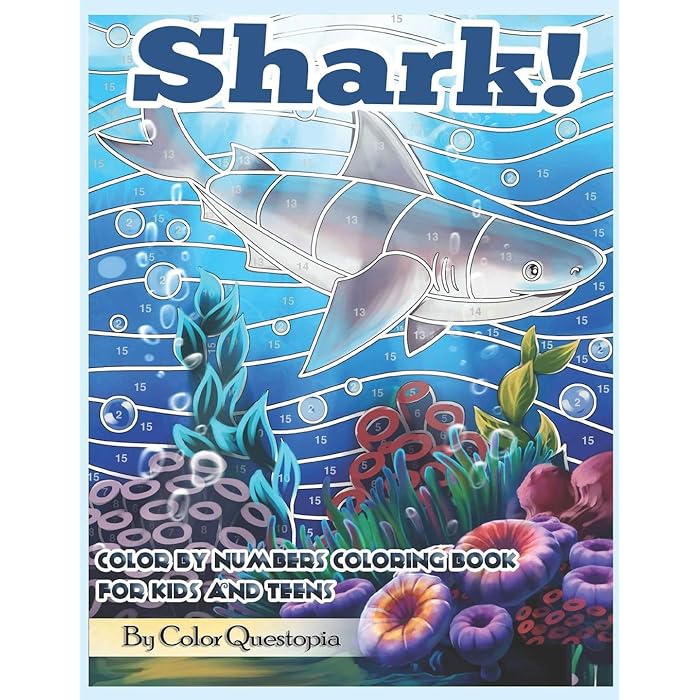 Buy Shark! Color by Numbers Coloring Book For Kids and Teens Jumbo