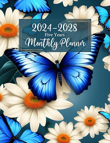 2024-2028 Five Years Monthly Planner: 5 Year Monthly Agenda Calendar with Federal Holidays, To-Do List, Important Dates, Birthday Log, and Yearly Goal Pages.