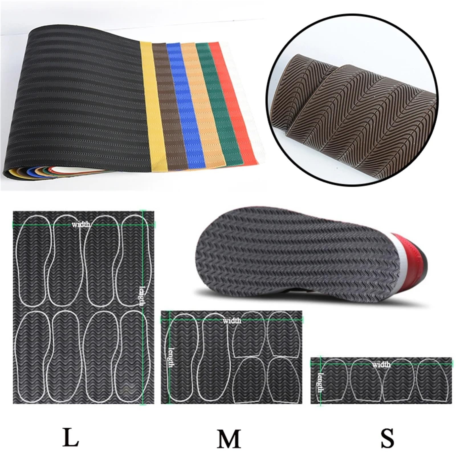 Parches de goma resistentes al desgaste for reparar suelas zapatos, zapatillas, cuero, almohadillas adhesivas antideslizantes, plantillas y láminas