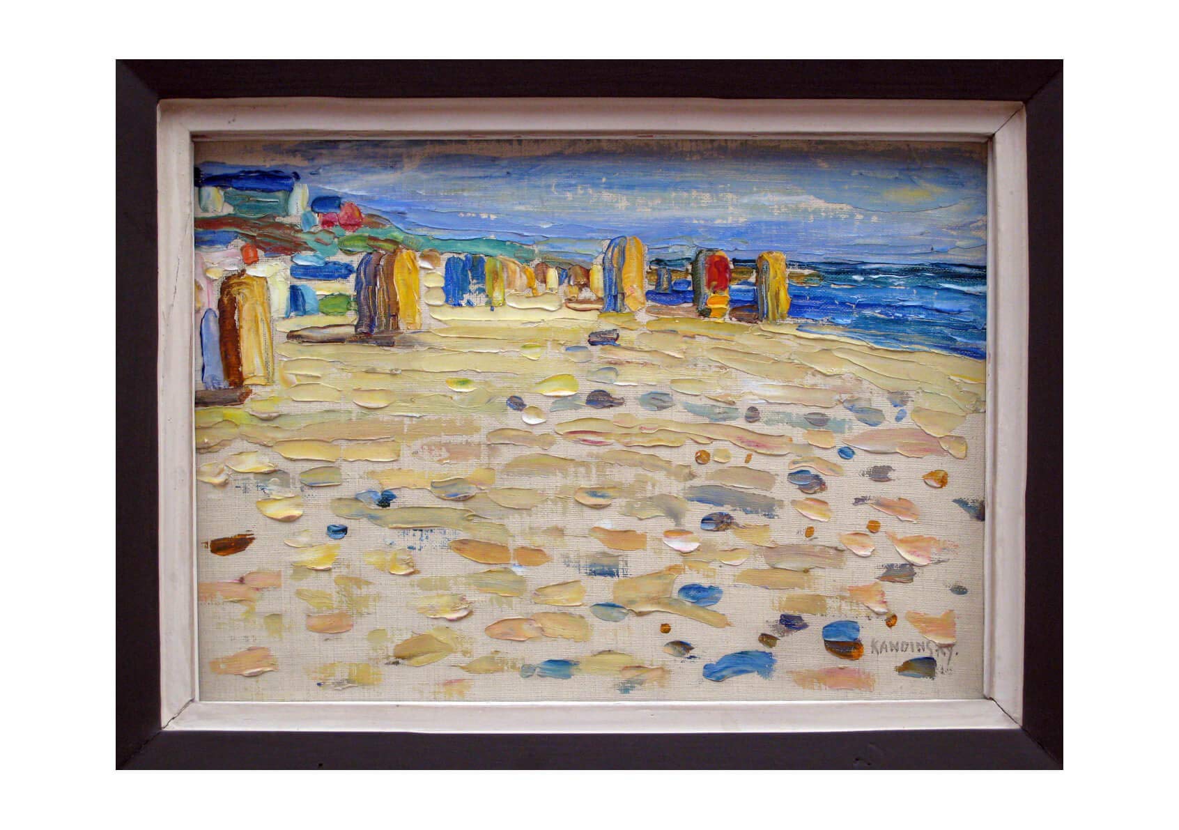Affiche Kandinsky Holland Beach Chairs mate pour créer une ambiance galerie d'art dans votre bureau