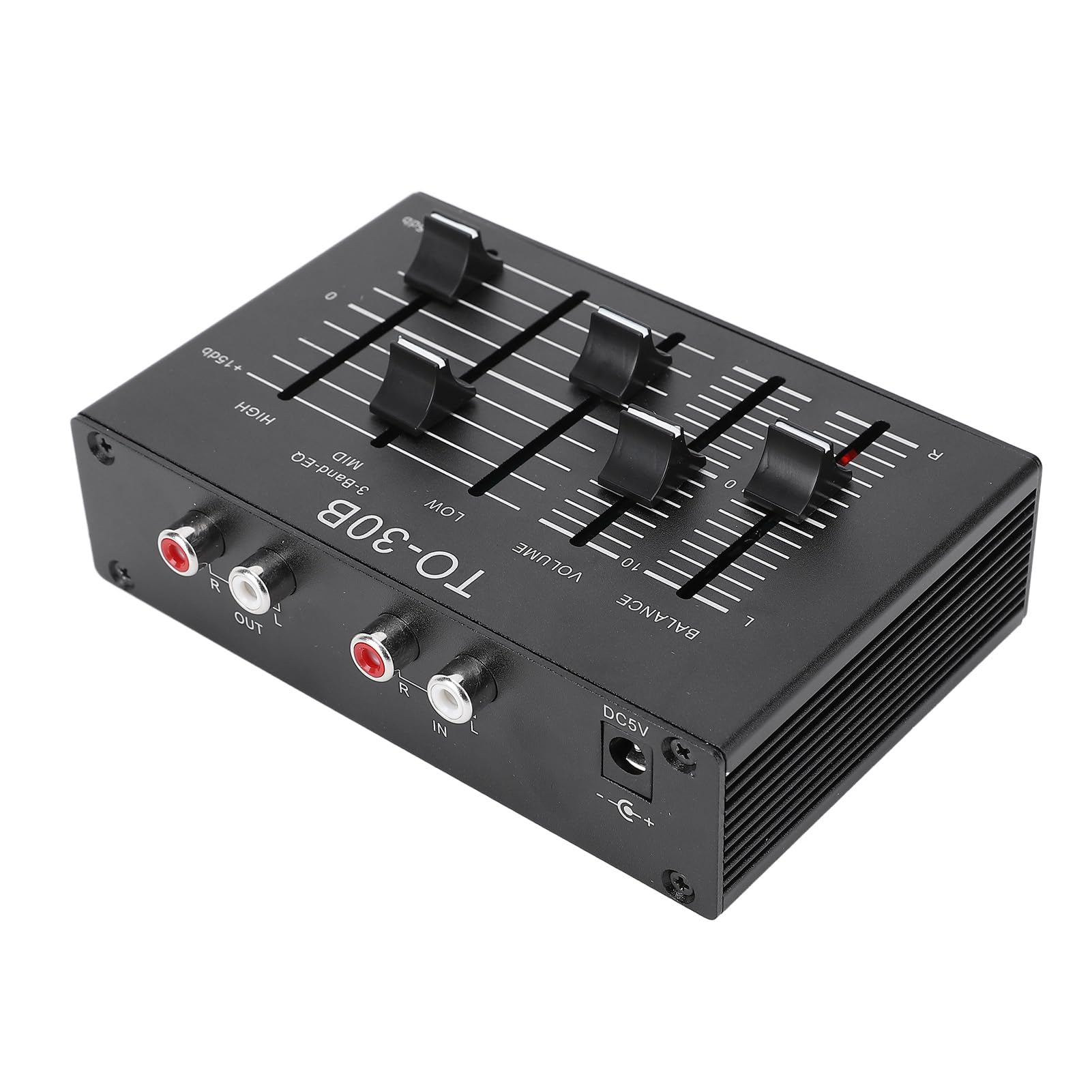 Generic Equalizzatore EQ Stereo Preamplificatore di Controllo del Suono a 3 Bande a Basso Rumore per Elettronica, Materiale Metallico