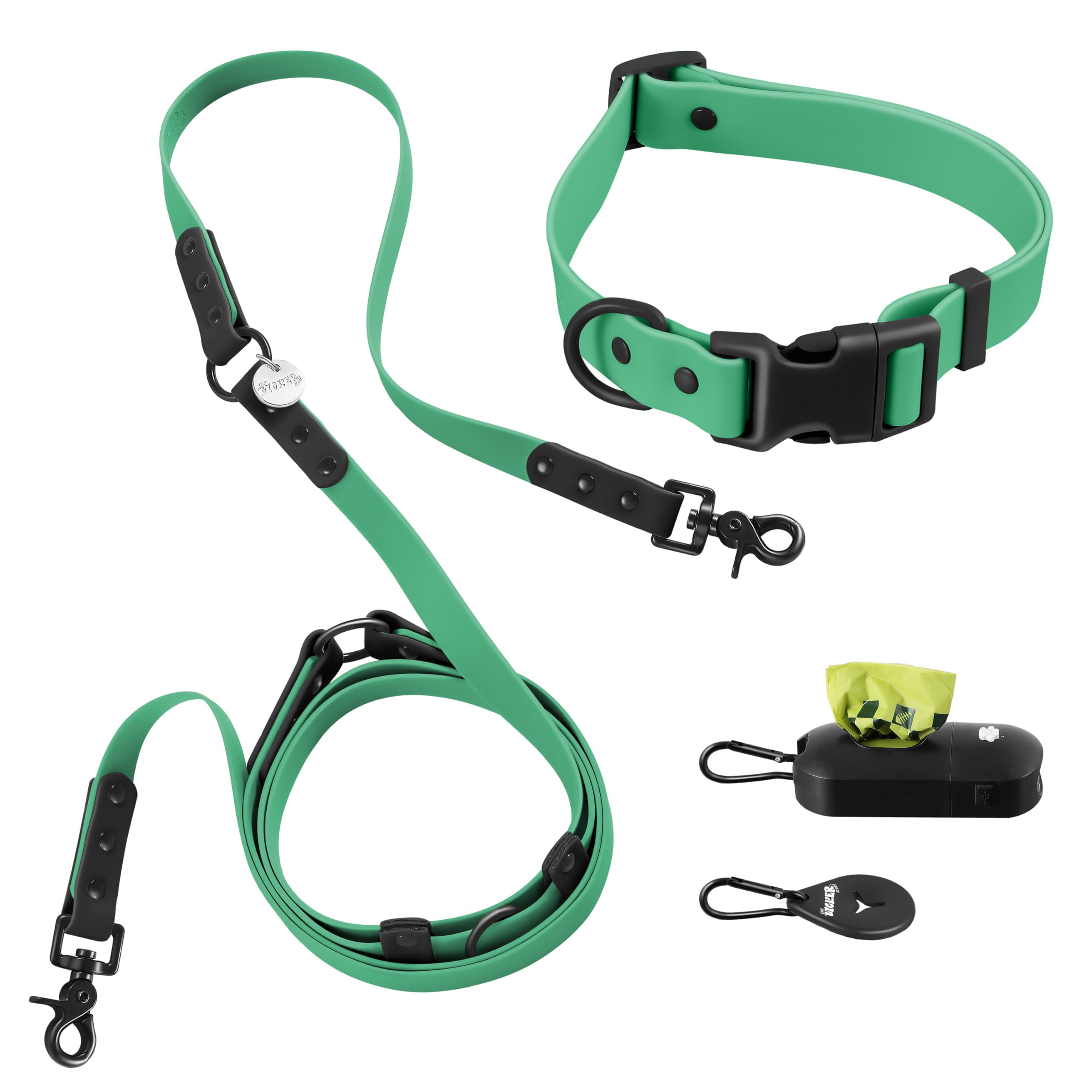 Collier et laisse de 2.4m Luna WLK1006K-5SET pour contrôler un grand chien les mains libres