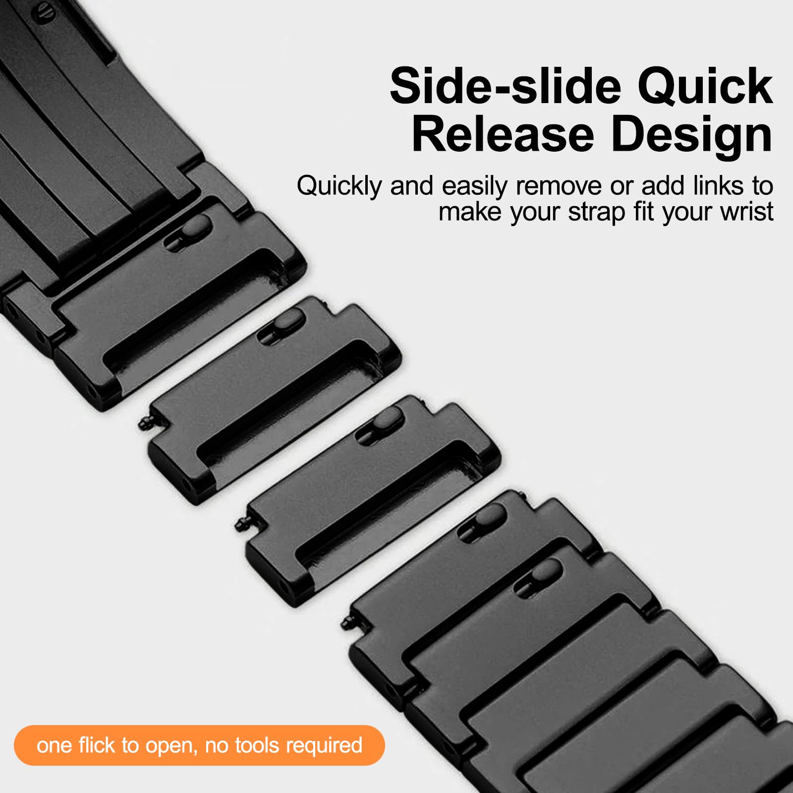 Cinturino in Titanio per Huawei Watch GT6 Pro 46mm, Rivestimento DLC, Fibbia a Scatto - Leggero, Antigraffio, Design Modulare per Huawei GT6 Pro 46mm