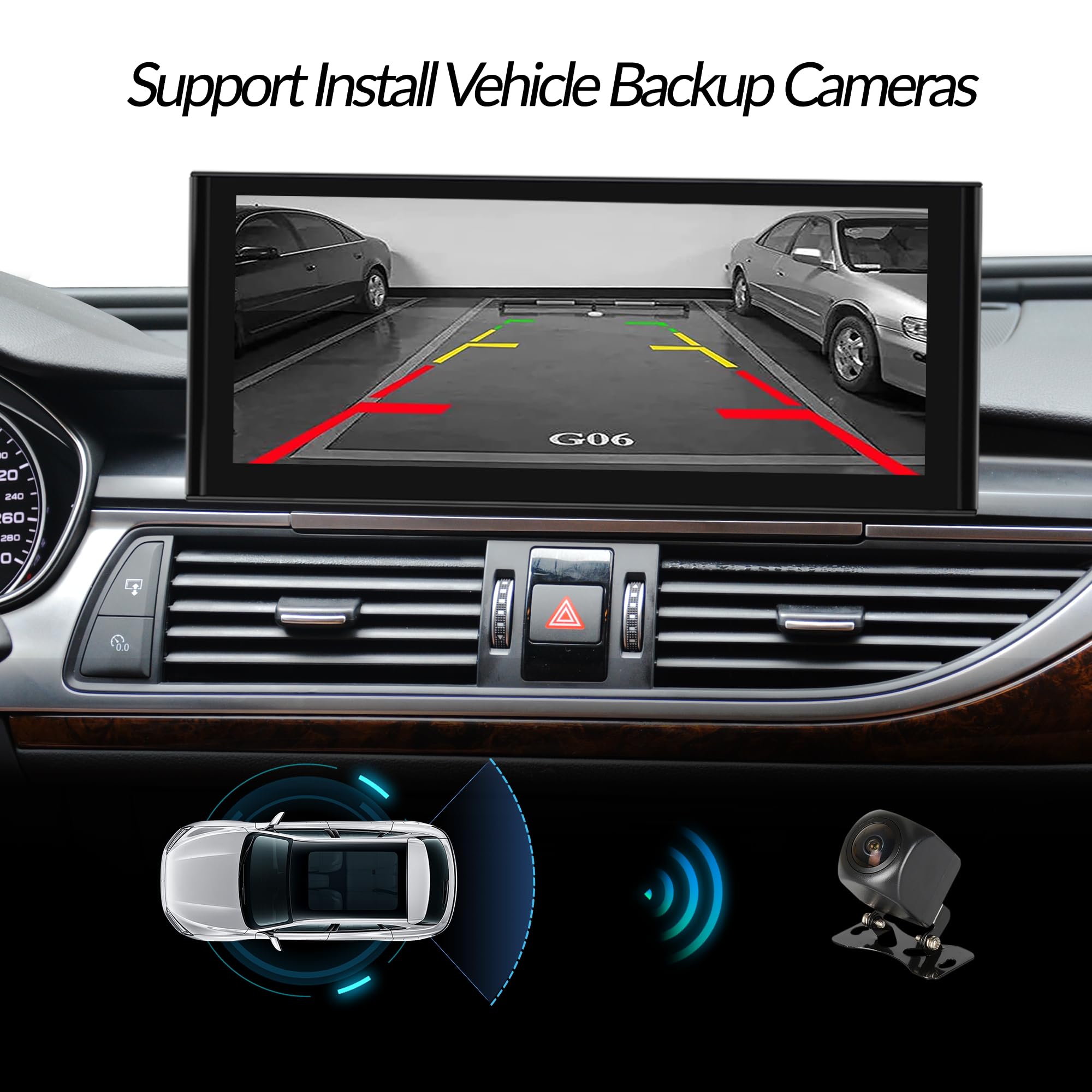 Kit di retrofit stereo Android 13 per Audi MIB2 A6 C7 A7 4G8 aggiornamento touch screen 12,3 pollici, wireless CarPlay e Android Auto, navigazione GPS, Spotify, Waze, Netflix