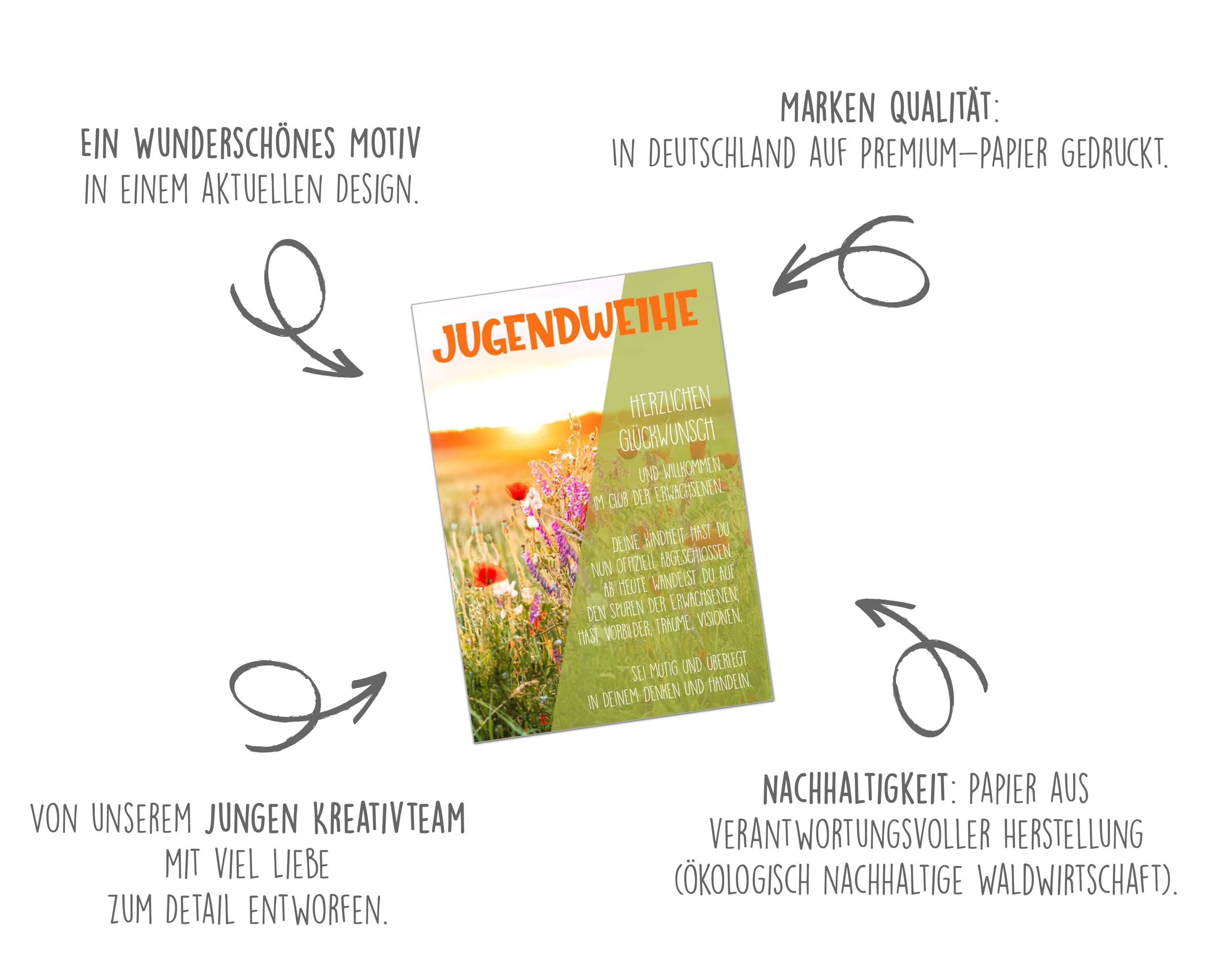 Biglietto Di Auguri Edition Seidel Per Festa Della Gioventù - Design Con Piedi Colorati, Formato 11,5x17cm Con Busta, Stampato In Germania (JW126 SW023)