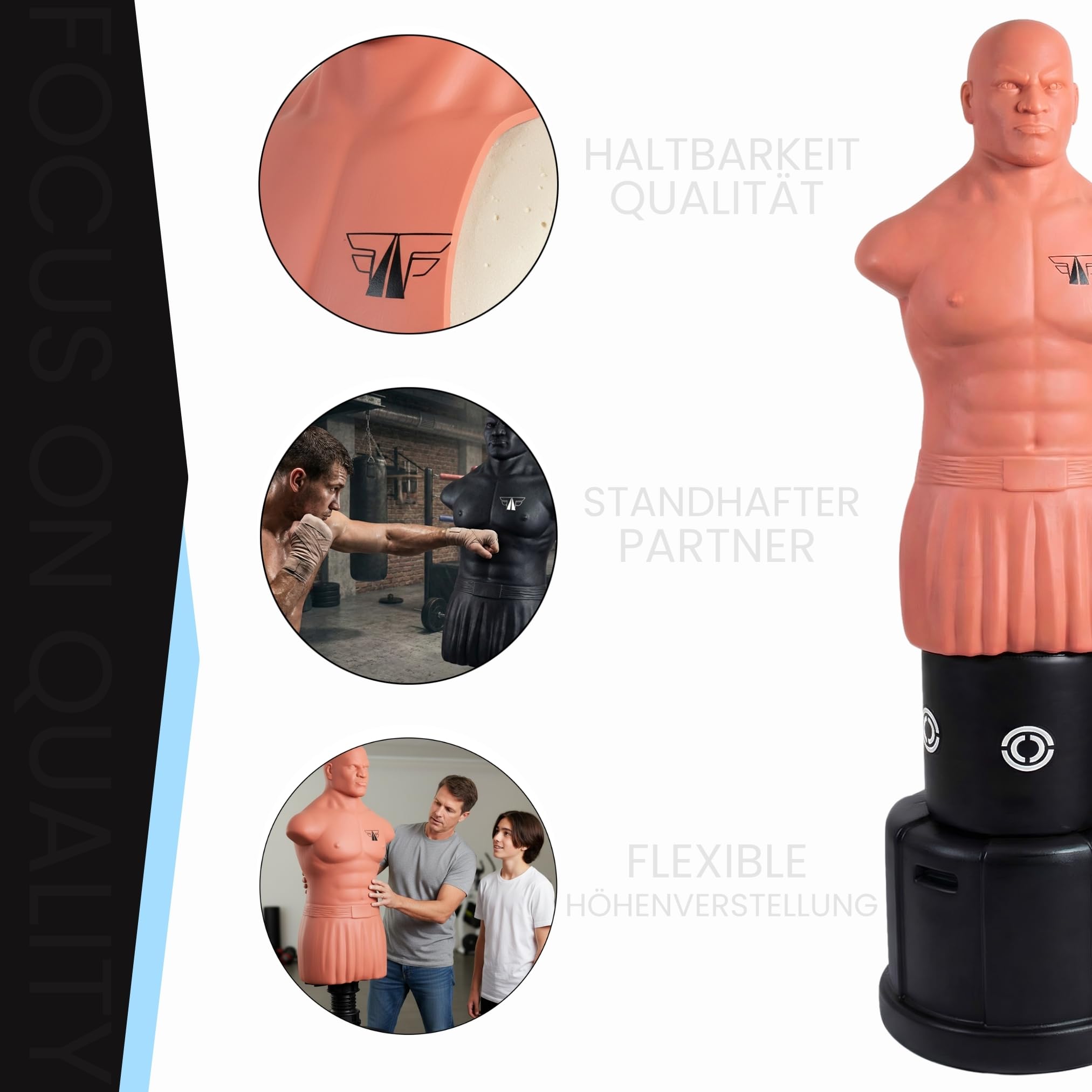 FOX-FIGHT Hank Box Dummy Saco de Boxeo 160-180 cm Ajustable Acolchado