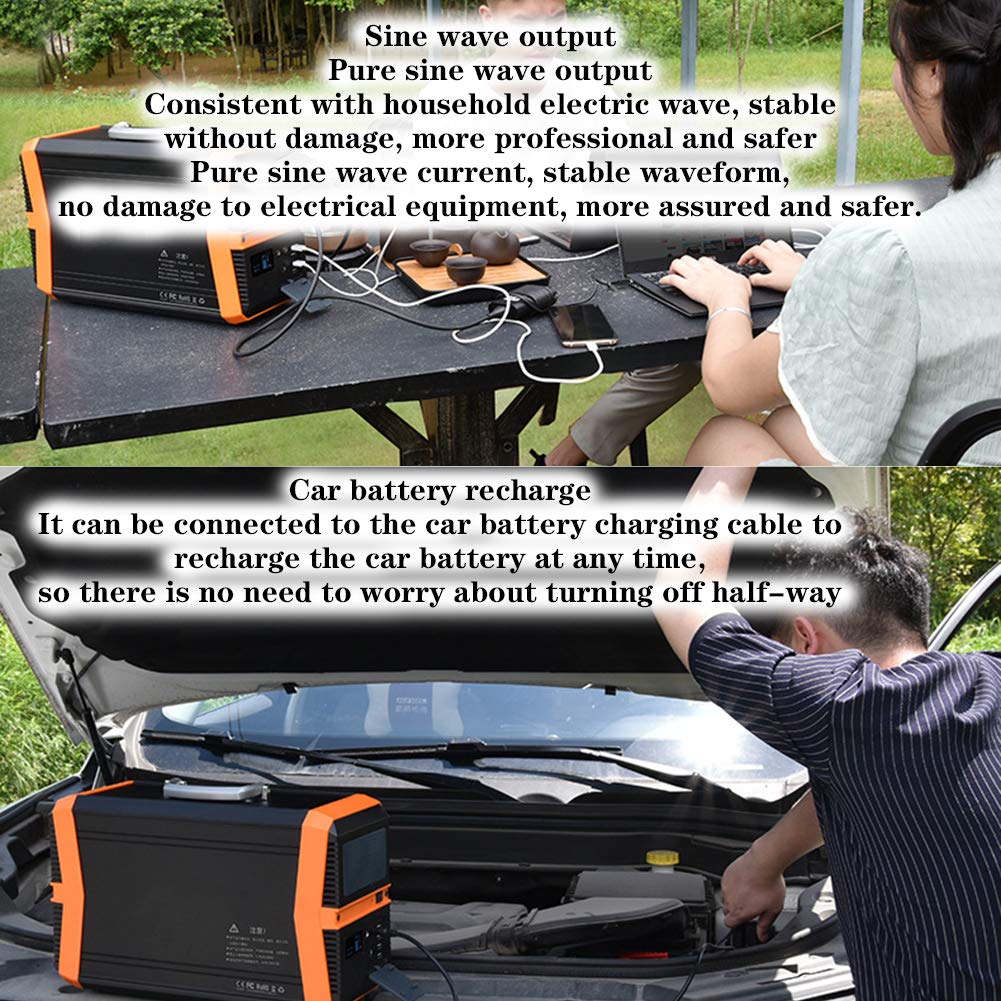 Central Eléctrica Portátil, 273000Mah / 145600Mah / 93600Mah Batería Generador Solar Portátil, Central Eléctrica de Emergencia 1000W / 500W / 300W Generador Solar Portátil