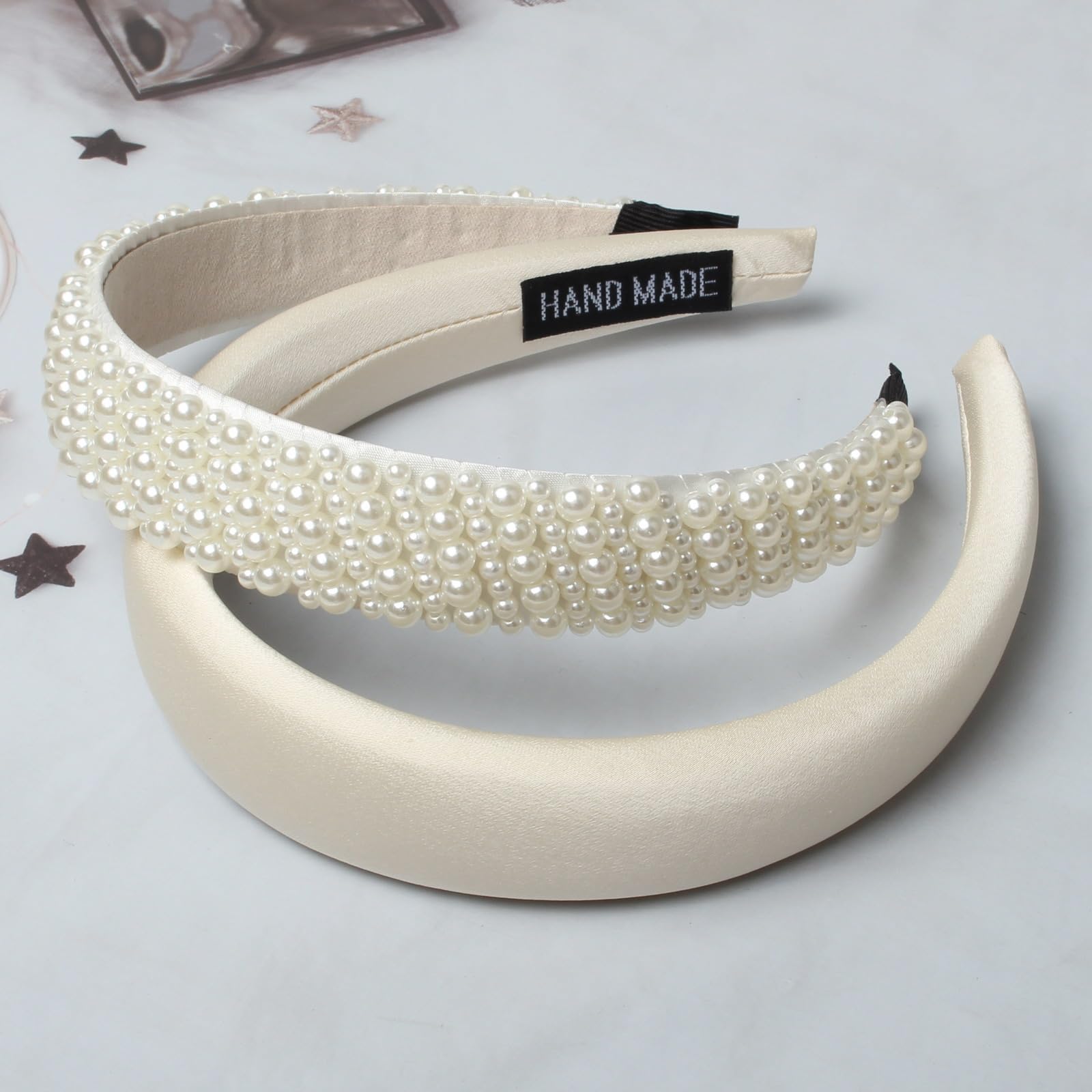 5 Pack Pearl Headbands for Women Girls Dainty Bling Faux Pearls Hair Accessories Amazon.com : BEAYFILY 4 Pack Pearls Fashion Headbands,White  main image 3