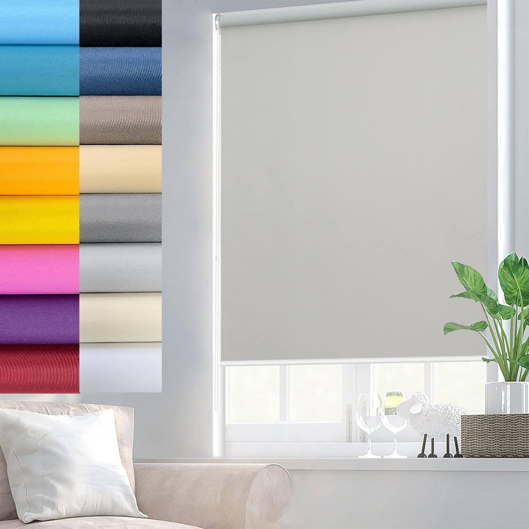 Sleeptight Portable Blackout Blind 35 x 210 cm Multiple Colours and Sizes Easy Fit UV-Resistant Thermal Blind with Install Accessories Portable Use Travel and Bedroom, Light Grey — image 1