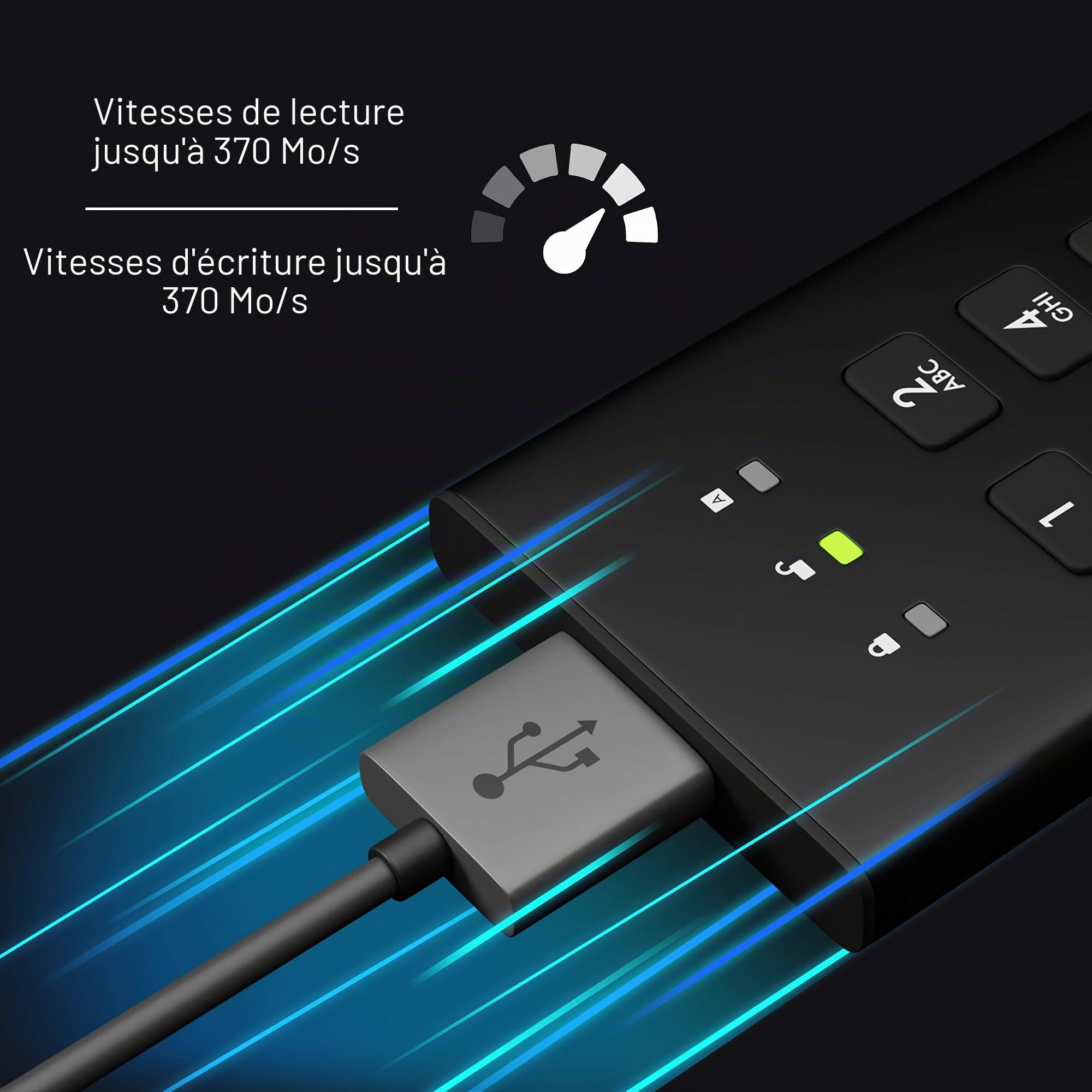 iStorage diskAshur M2 500 Go - Disque SSD portable USB 3.2 authentifié par code PIN, crypté matériellement - Ultra-rapide - Conforme à la norme FIPS - Robuste et portable