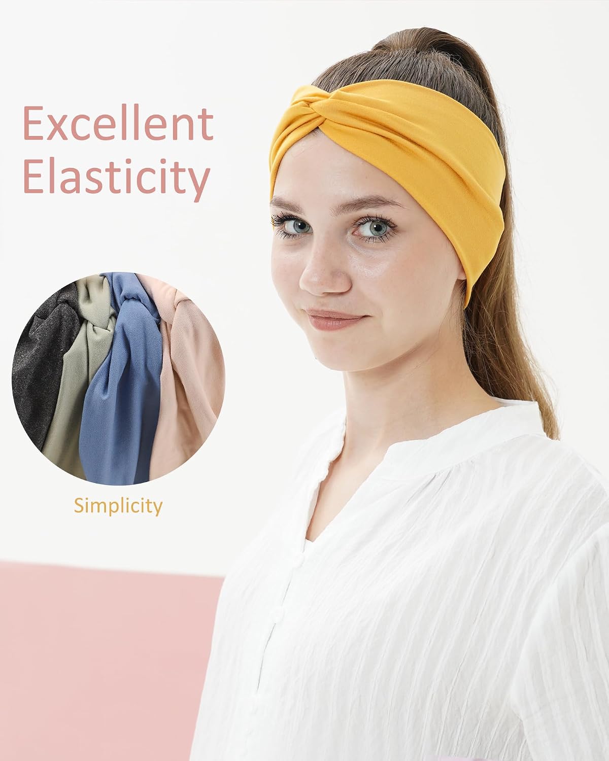 jollybows 16 PCS Headbands for Women Elastic Hair Bands Yoga Running Hair Wrap No Slip Hair Accessories for Girls