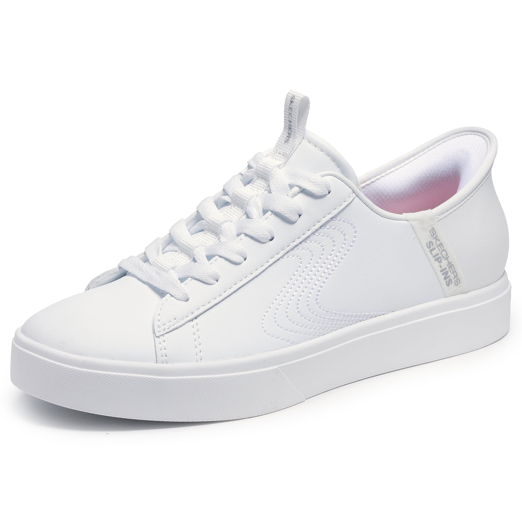 Skechers Women's Eden Lx Royal Stride Slip-On Sneakers, White Duraleather/Trim, 4 UK
