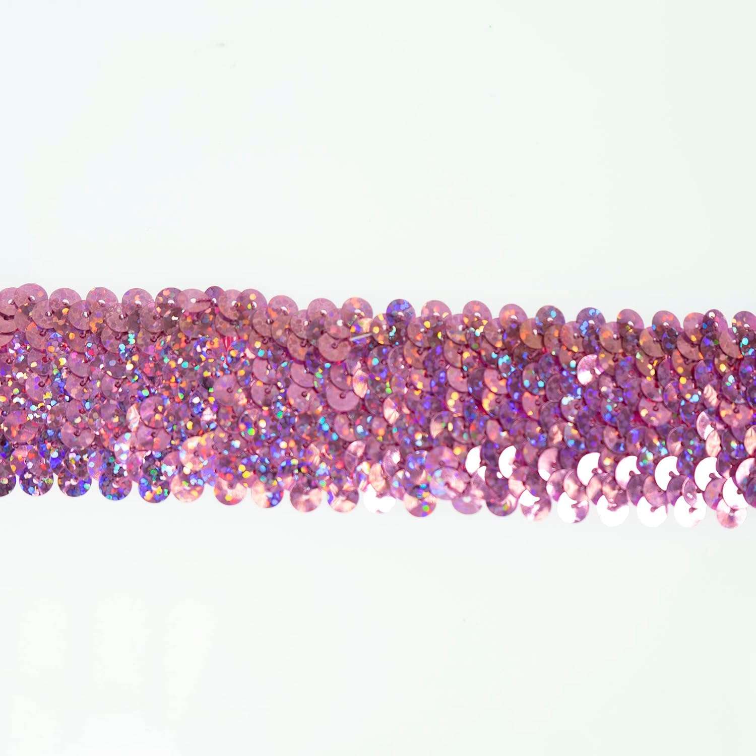 Trims by the Yard 5-Row Starlight Hologram Sequin Stretch Trim, 1 3/4-Inch Versatile Sequins for Crafts, Durable Sequin Trim for Costumes, Fashion, and Home Decor, 10 Yards Cut, Silver