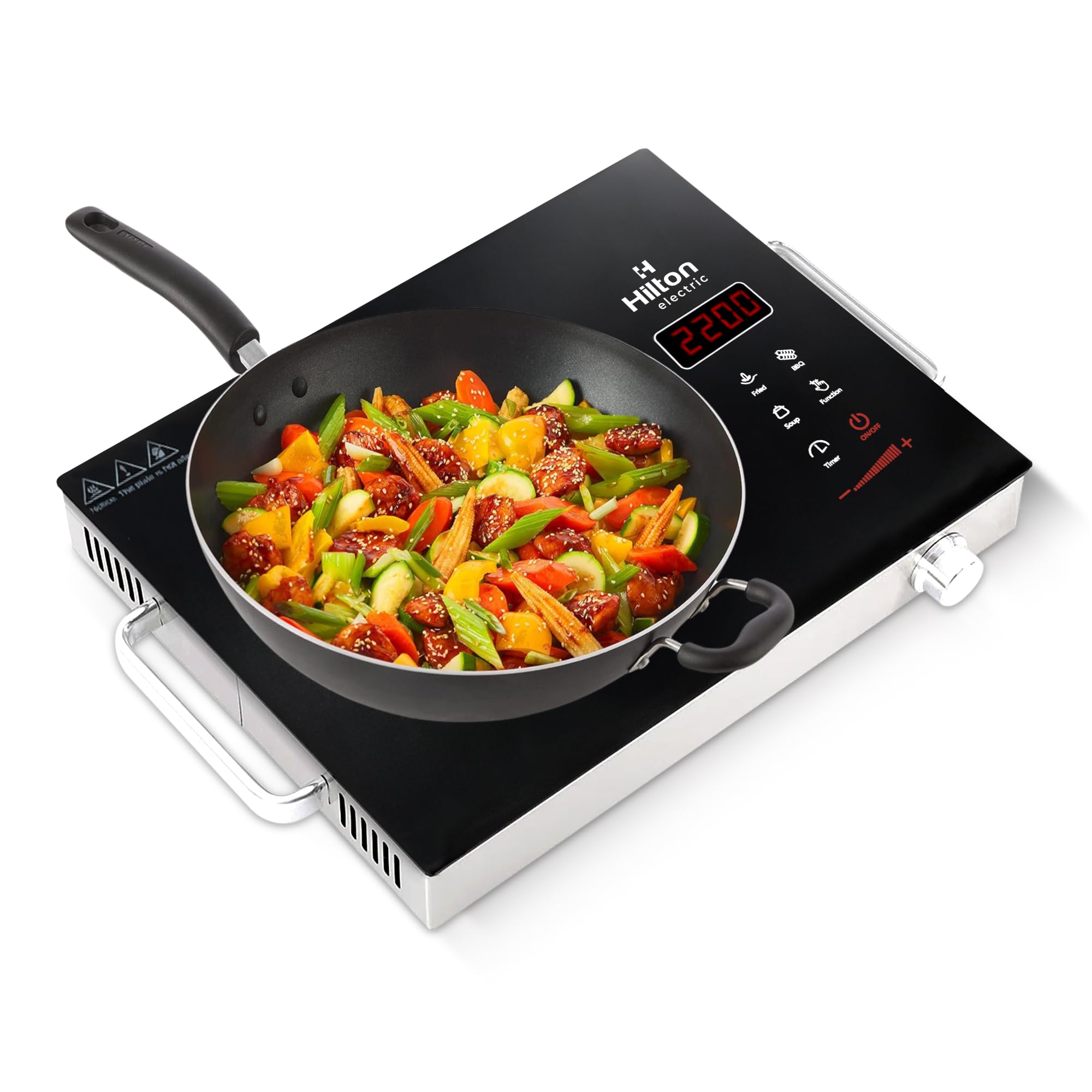 Hilton Premium 2200-watt Radiant Infrared Cooktop|3 Preset Functions | Digital Display | Timer Control | Over Heating Protection | Suitable for all Utensils (1 Year Warranty)-picture-28