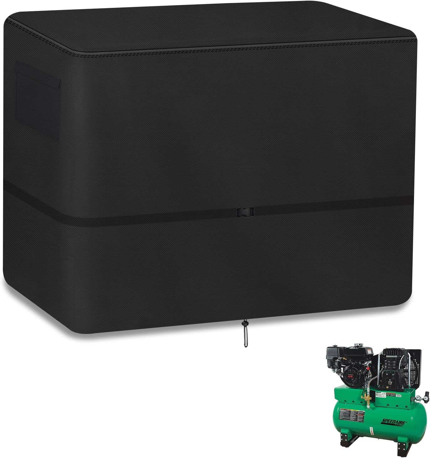 Stationary Air Compressor Generators Cover Waterproof, 600D Heavy Duty Outdoor Air Compressors Cover for AG-S1002 and Other Air Compressors of The Same Size UV, Dust, Black