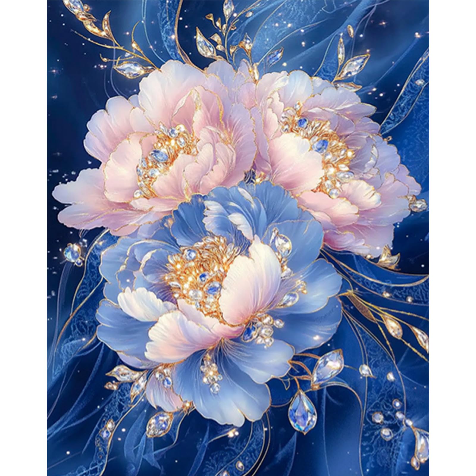 Flower Stamped Cross Stitch Kits for Adults，11CT 3 Strands DIY Counted