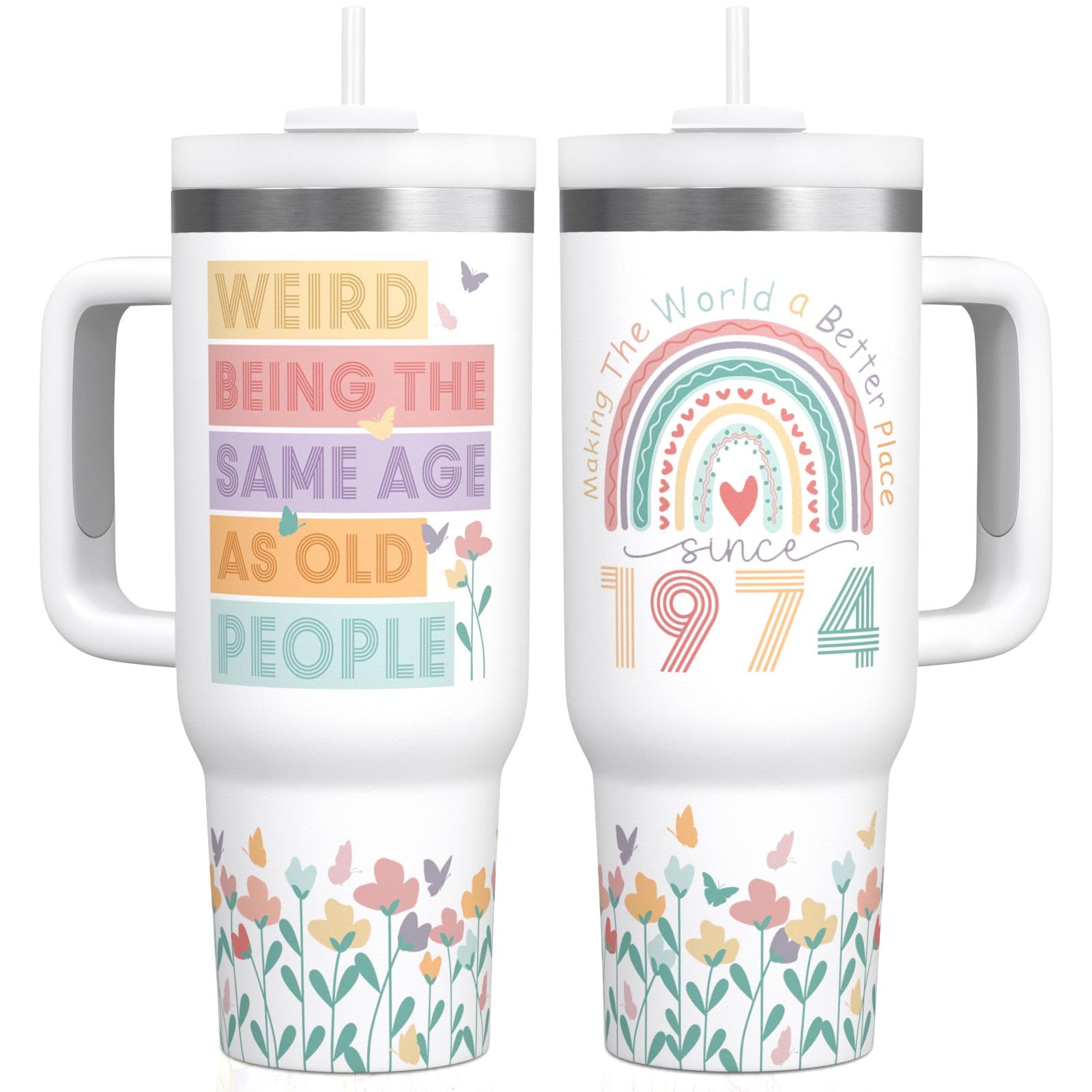 50th Birthday Gifts for Women Men,1974 Vintage Tumbler,1974 Birthday Gifts for Women, 50 Year Old Birthday Gifts