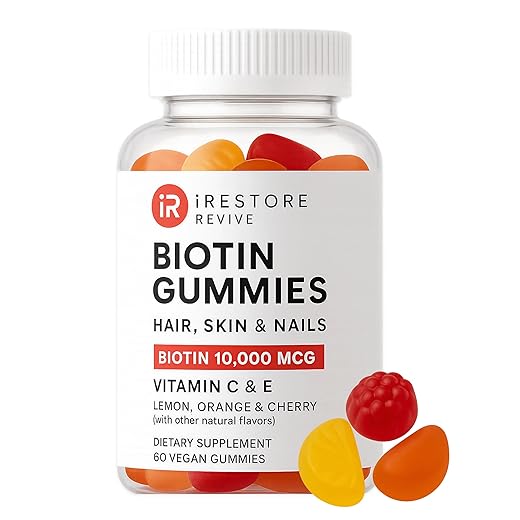 iRestore Hair Gummy Vitamins, Vegan Biotin Gummies for Hair Skin and Nails Gummies, Hair Gummies, Biotin Gummies for Hair Growth Biotin Vitamins Hair Vitamins Gummies For Women & Men, Biotin 5000mcg