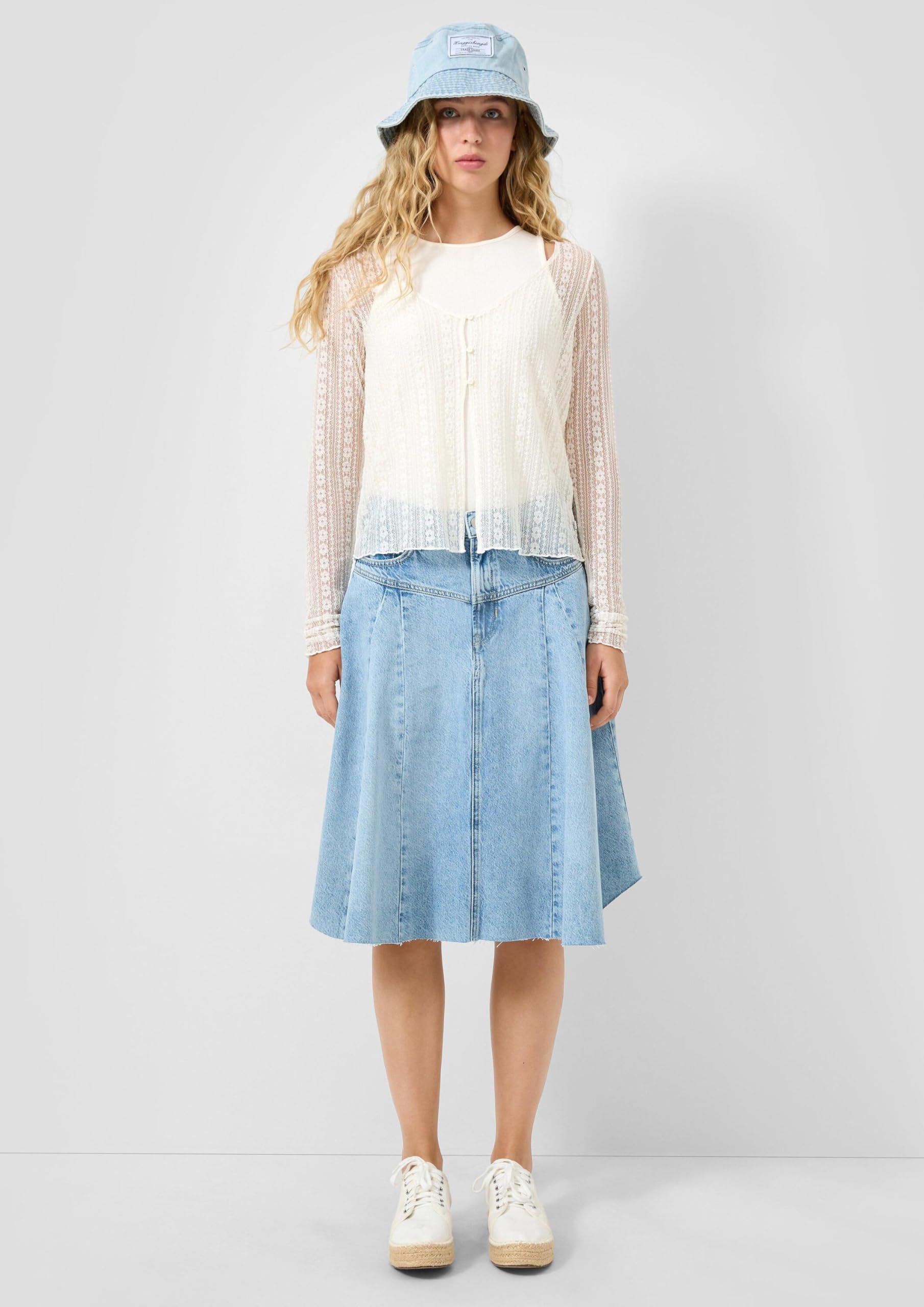 QS Ausgestellter Denimrock