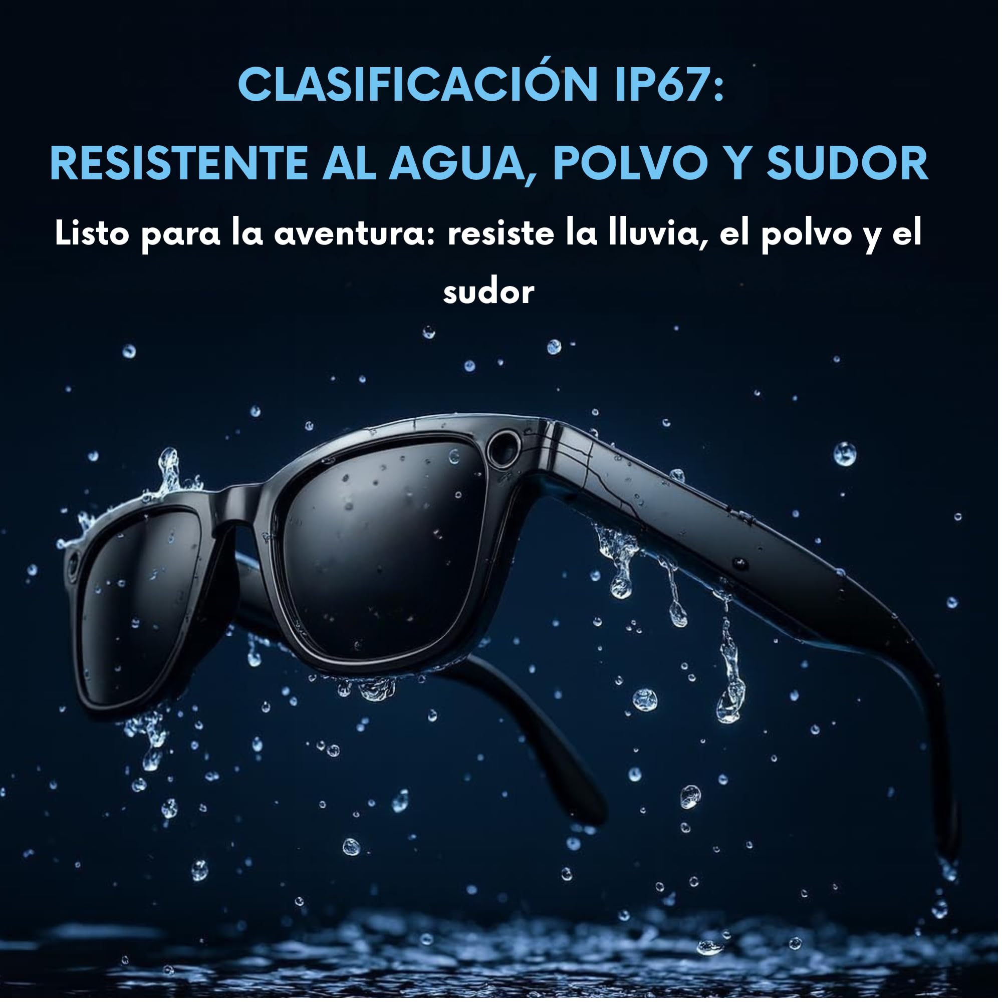 Smartia Smart Glasses avec Caméra 33MP 4K, Bluetooth Mains Libres, IA GPT-5, Photochromiques, Traduction 20 Langues