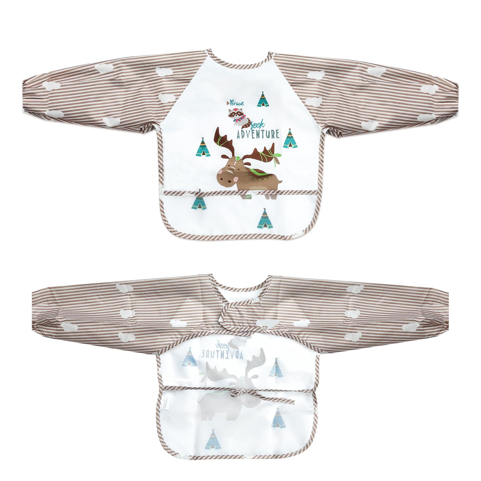 LISOPO bavoirs bebe bavoir manches longues bebe bavoir imperméable bébé Unisexe pour Bébé de 6 mois à 3 ans
