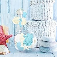 Vista 3 de 30 piezas de adornos de estrella de mar de resina, caballito de mar, erizo de mar, concha y conchas marinas con cuerda para árbol de Navidad