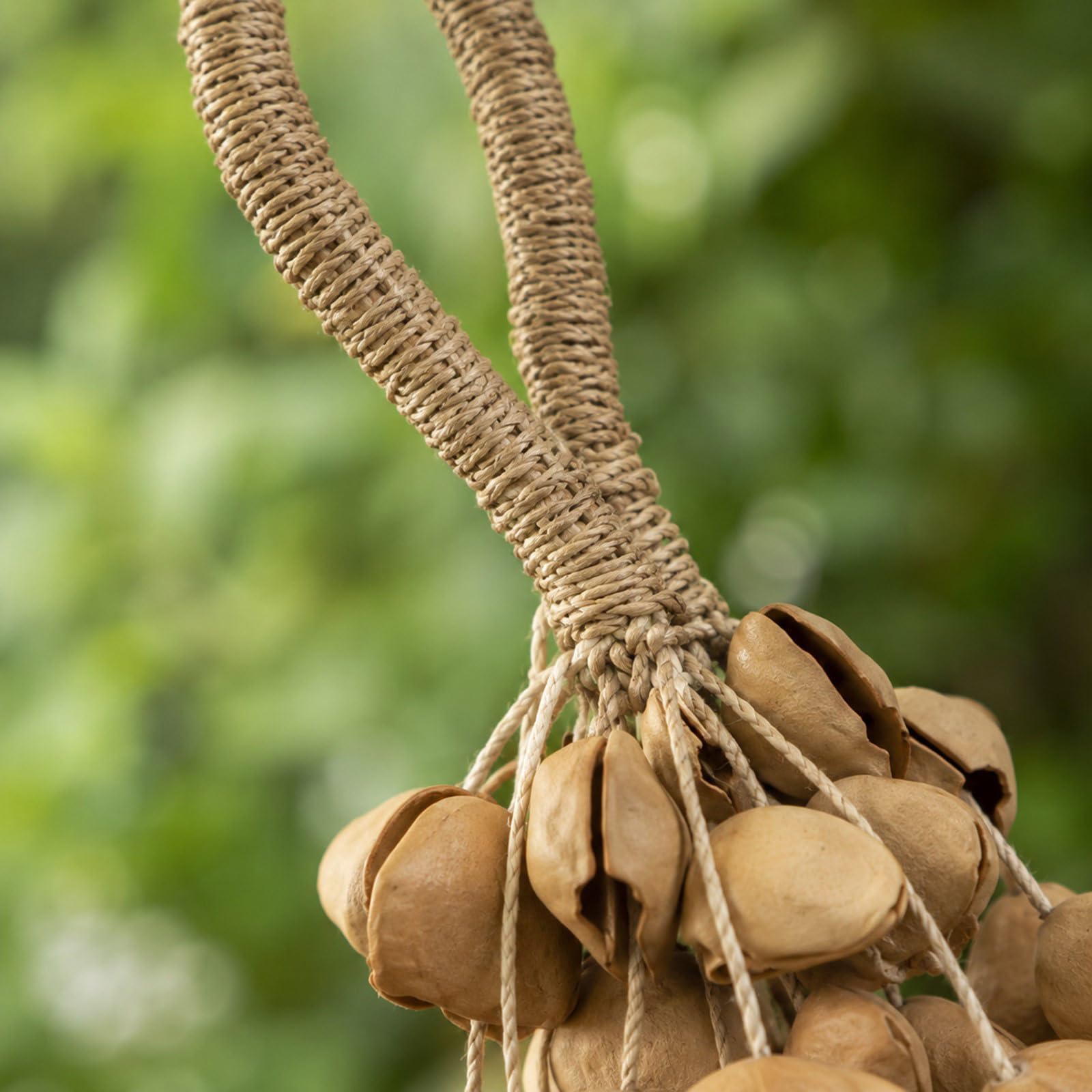 Campanelli a vento compatti leggeri con guscio di frutta naturale per musica da viaggio strumenti a percussione per musica da viaggio strumenti a percussione da giardino all'aperto