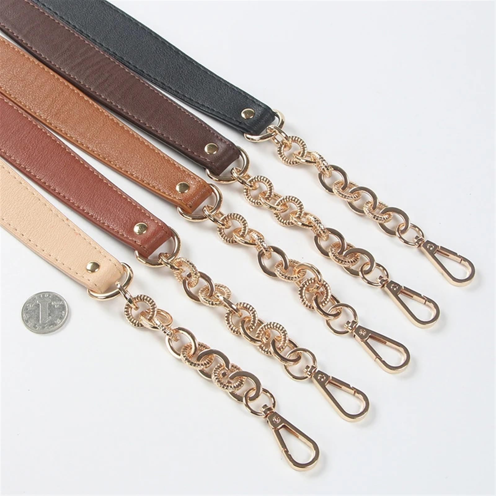Cadenas para Bolsos Bolso Bandolera Correas de Repuesto for Bolso Cadenas de Cuero PU Correa for Bolso Cinturones Largos Bolsos con asa Hebilla Correas for Bolso(Khaki Silver)