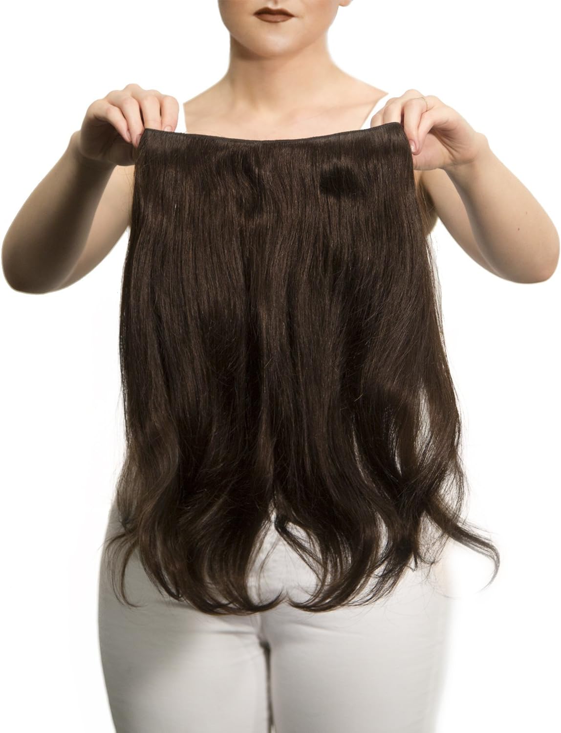 Sono 1 Count 105 g 18" Solo Straight Sono 1 Count 100% Human Hair Extensions, 2 Darkest Brown