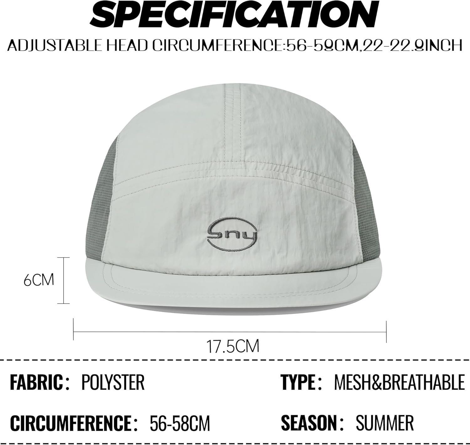 Croogo 5 Panel Quick Drying Baseball Cap Sun Hat Sport Lightweight Breathable Hat Solid Color Outdoor Hat - Image 3