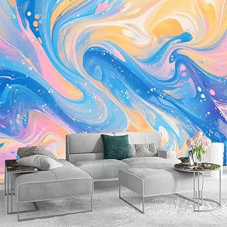 Colorful Smoke Custom Mural, Abstract Art Peel and Stick Wall Wallpaper Wall Paintings Wall Posters, for Living Room Bedroom Kitchen Wall Home Wall Decor, 98" Wx70 L