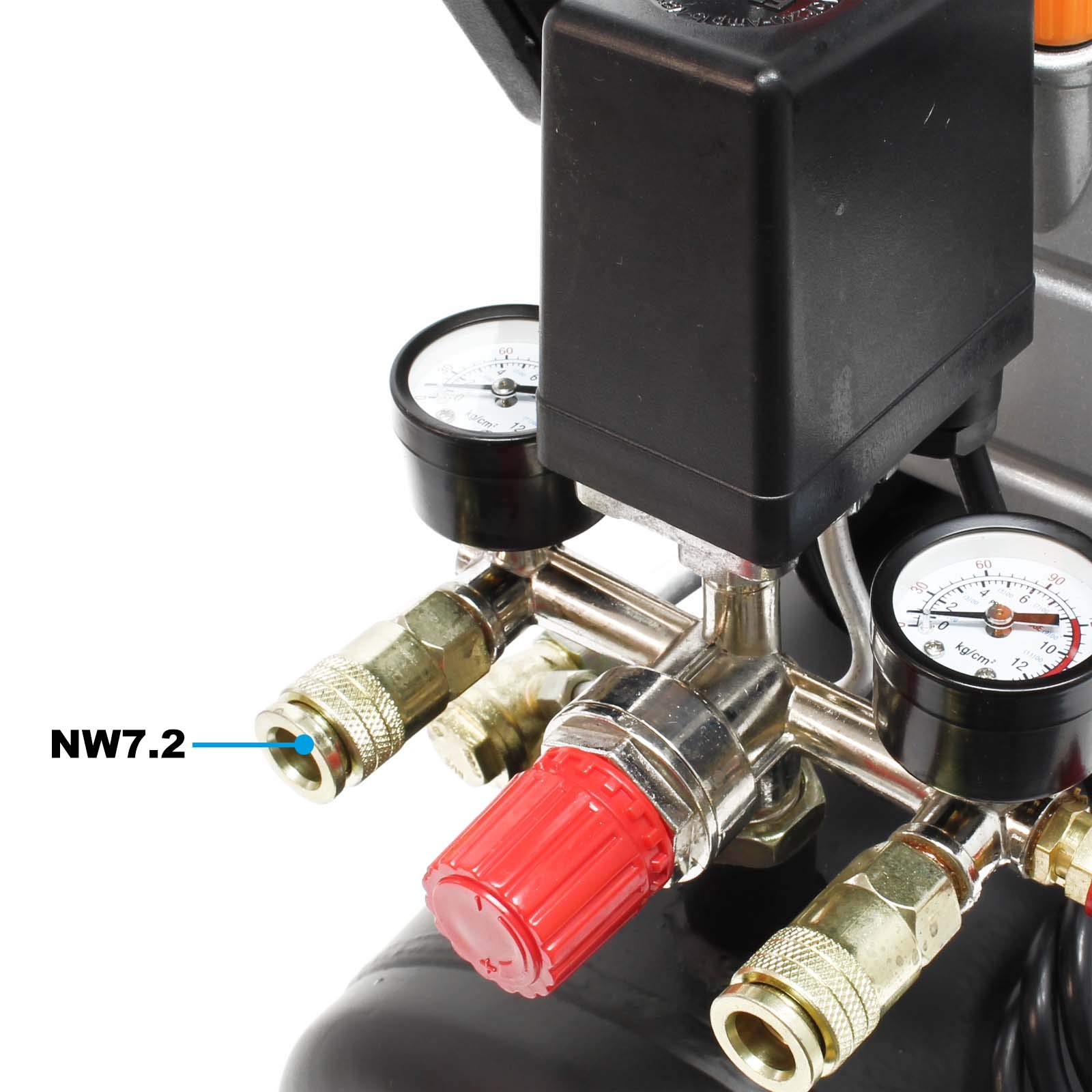 Wiltec Compresseur d'air avec Réservoir de 24 l – 540 x 260 x 600 mm – 1100 W 1,5 CV – 206 l/min – Outil d’atelier Mobile avec Roues et Poignée