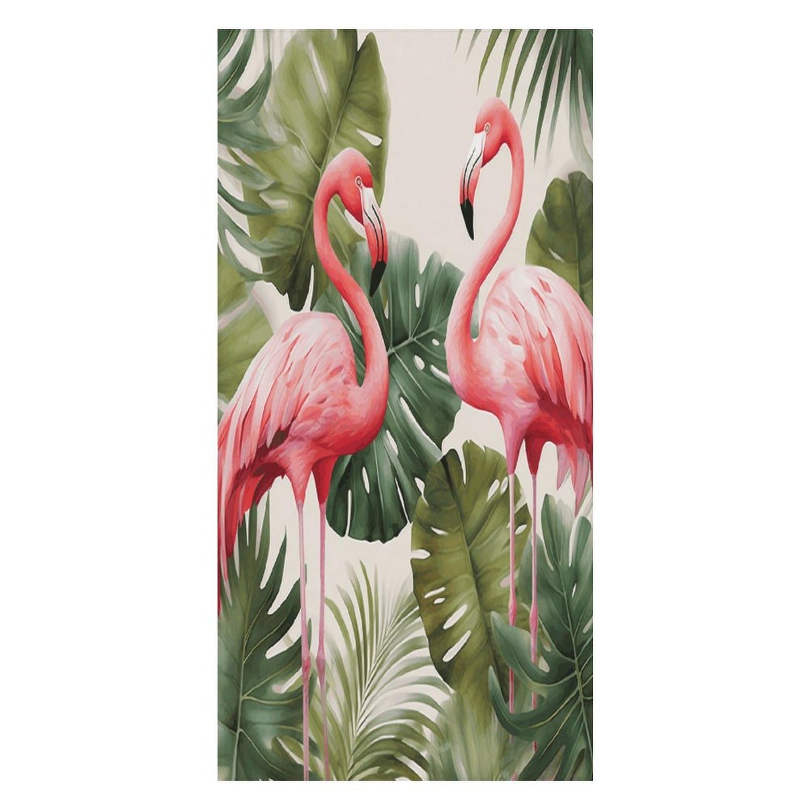 JTREHY Flamingo Palm Trees Leaf Beach Towel Extremely Soft Oversized Towels Lightweight Sports Absorbent Bath Towel Suitable 160"x80" for Swimming Camping Beach