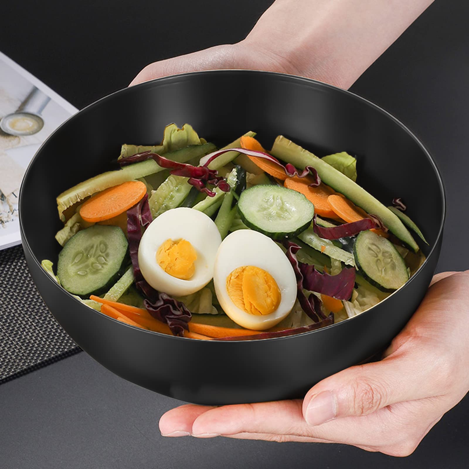 Ensaladera cubiertos para servir con tapa de tabla de cortar y cubiertos, cuencos para mezclar, para frutas, ensaladas y decoración..