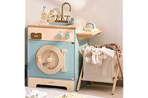 ROBUD Wooden Washer and Dryer Set - Perfect for Pretend Play!