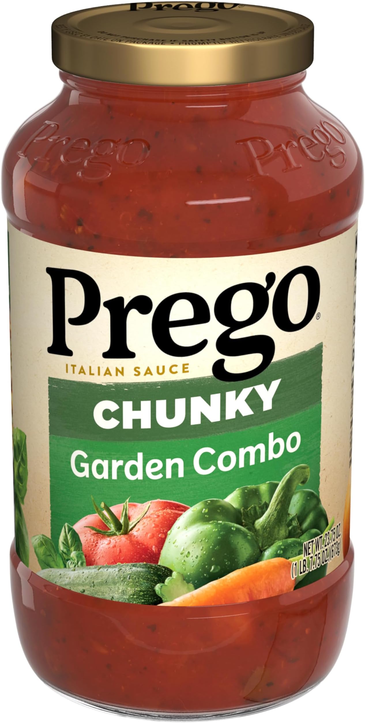 Prego Chunky Garden Combo Pasta Sauce, 23.75 Oz Jar