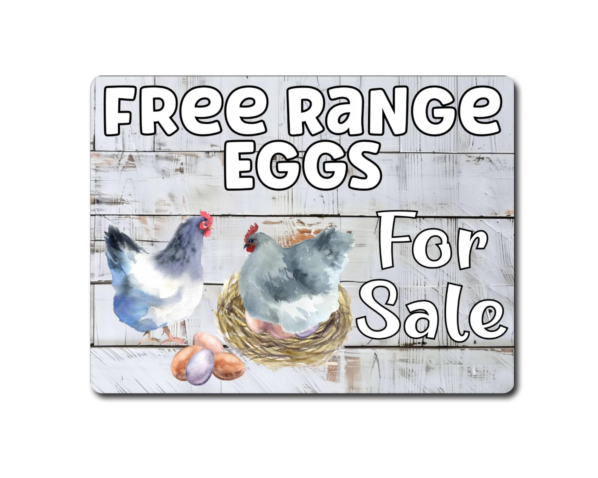Decalarama Egg Metal Sign Gift – Free Range Eggs For Sale - Family Fun Home Food Novelty Animal Aluminium Present