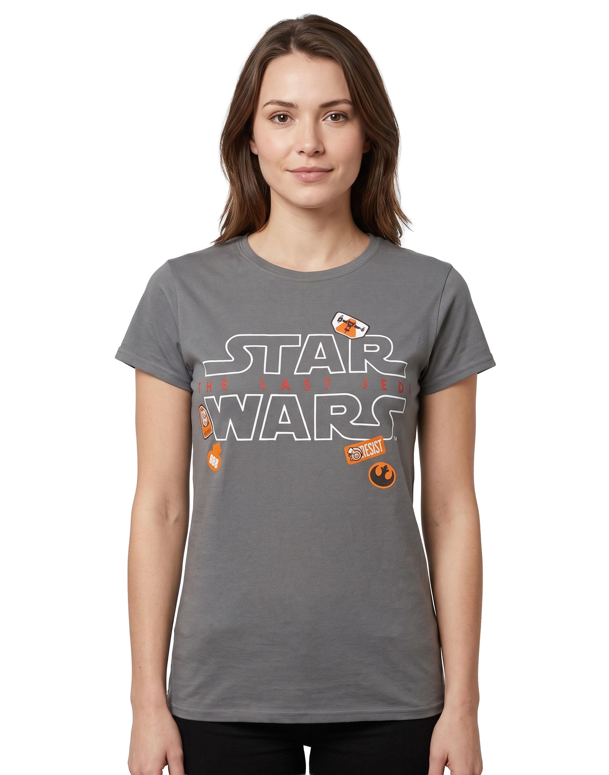 Star Wars Women's Grey Short Sleeved T-Shirt | | Official Merch Extra Large
