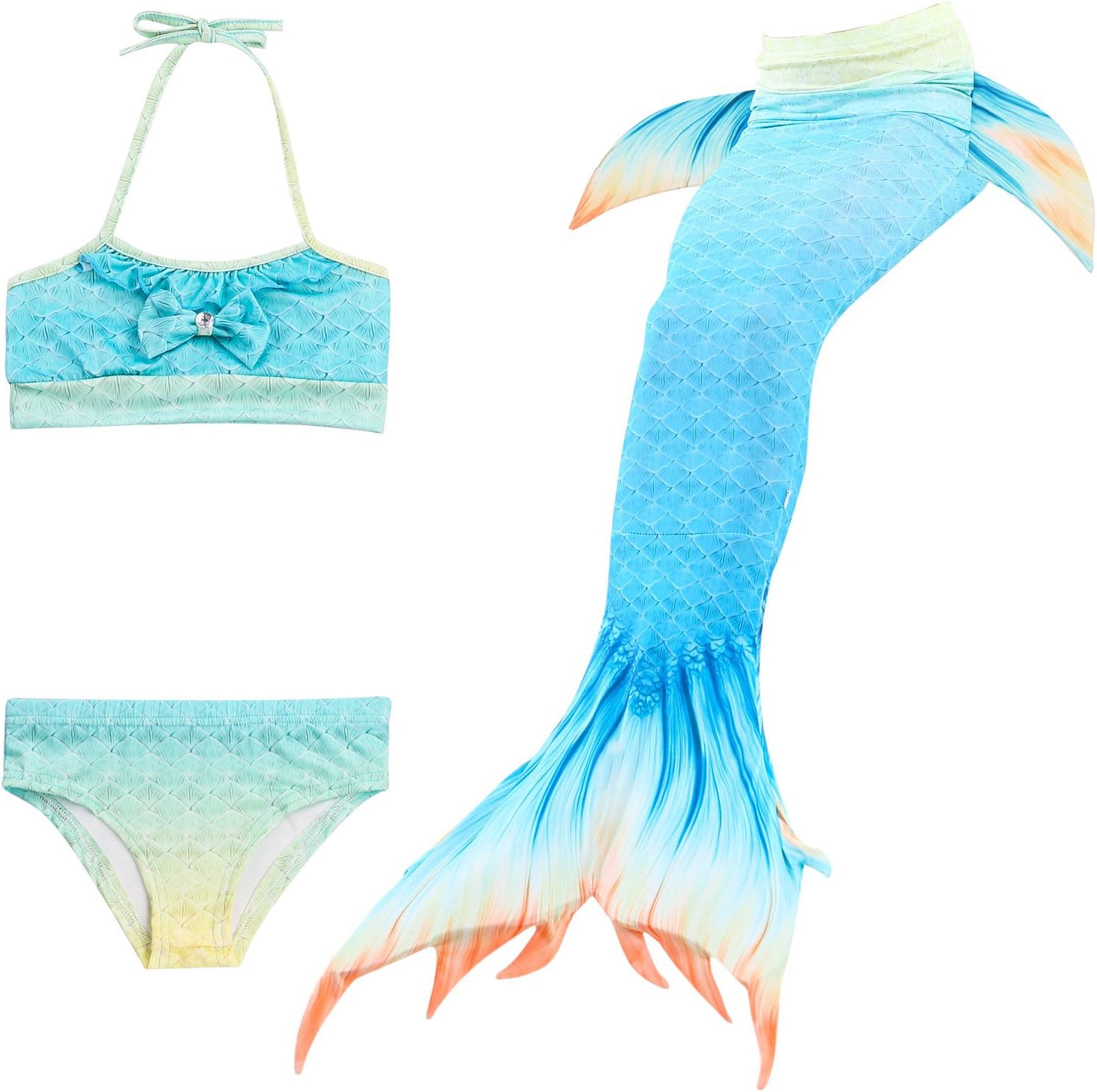 Xyfushi Girl's Swimsuit Sea-Maid Swimmable Mermaid Tail Bikini Shorts Monofin